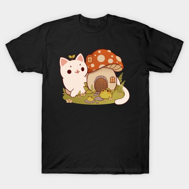 Mushroom house T-Shirt by Rihnlin